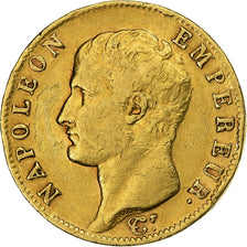 Francja, Napoleon I, 20 Francs, 1806, Paris, Złoto, EF(40-45), Gadoury:1023