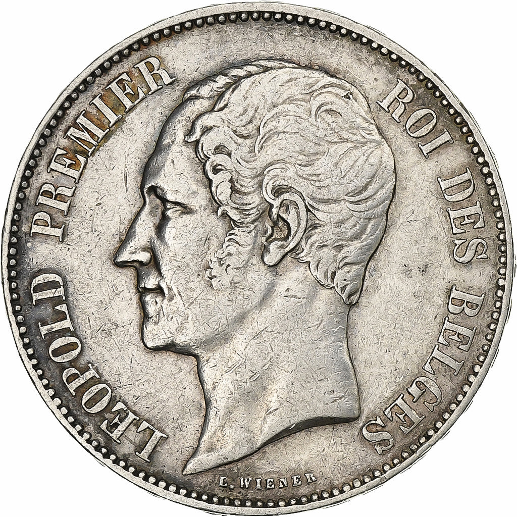 Bélgica, Leopold I, 5 Francs, 5 Frank, 1849, Plata, MBC, KM:17