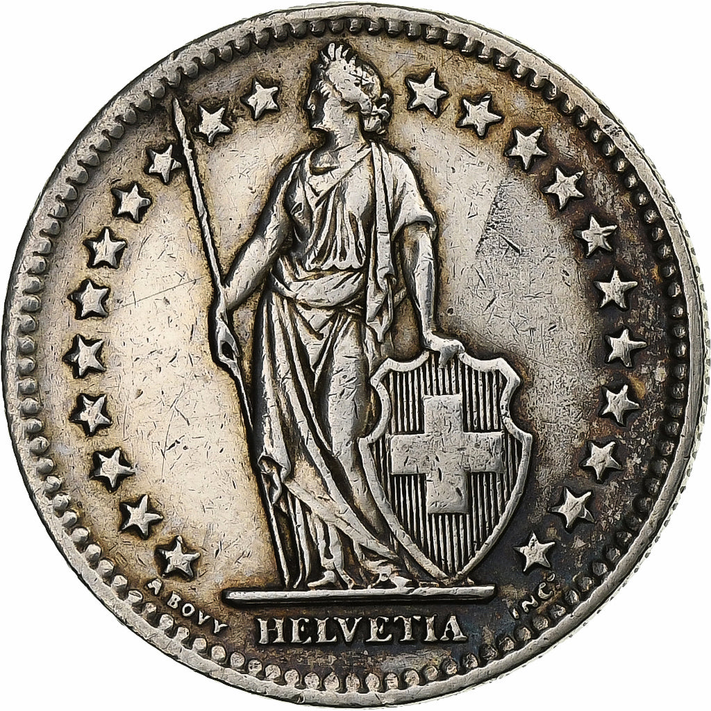 Svizzera, 2 Francs, 1946, Bern, Argento, BB+, KM:21