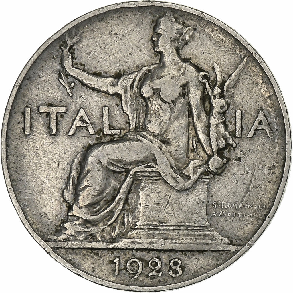 Italie, Vittorio Emanuele III, Lira, 1928, Rome, Nickel, TTB, KM:62