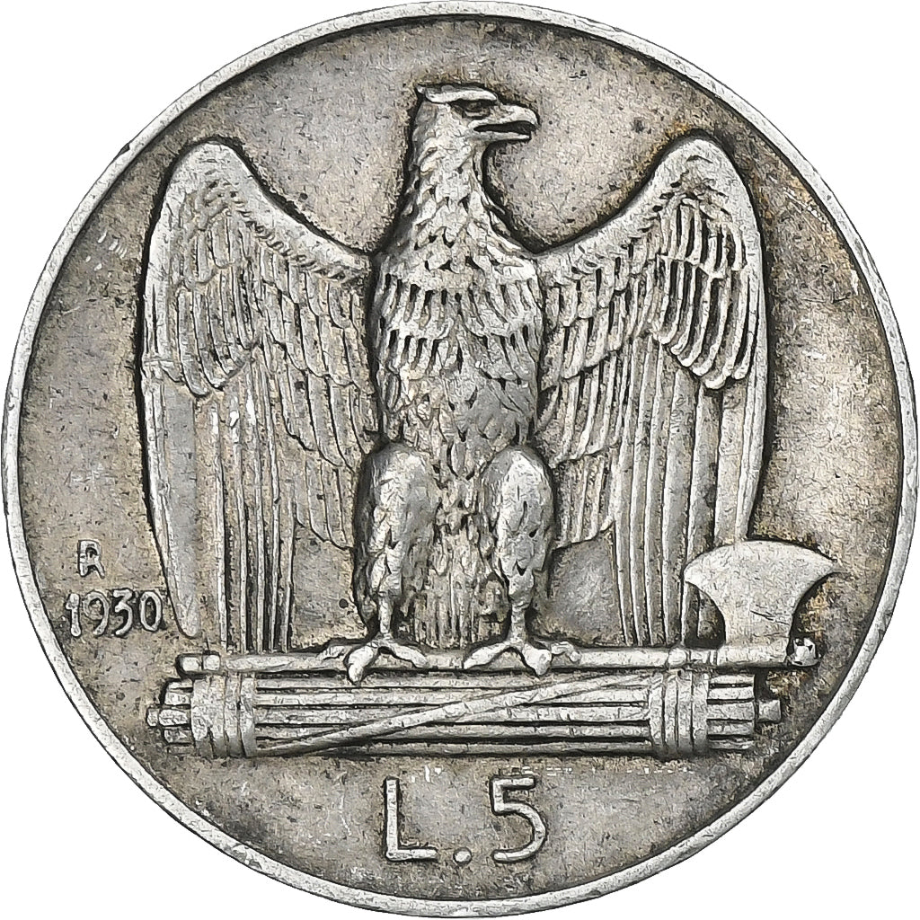 Italia, Vittorio Emanuele III, 5 Lire, 1930, Rome, Argento, BB, KM:67.1