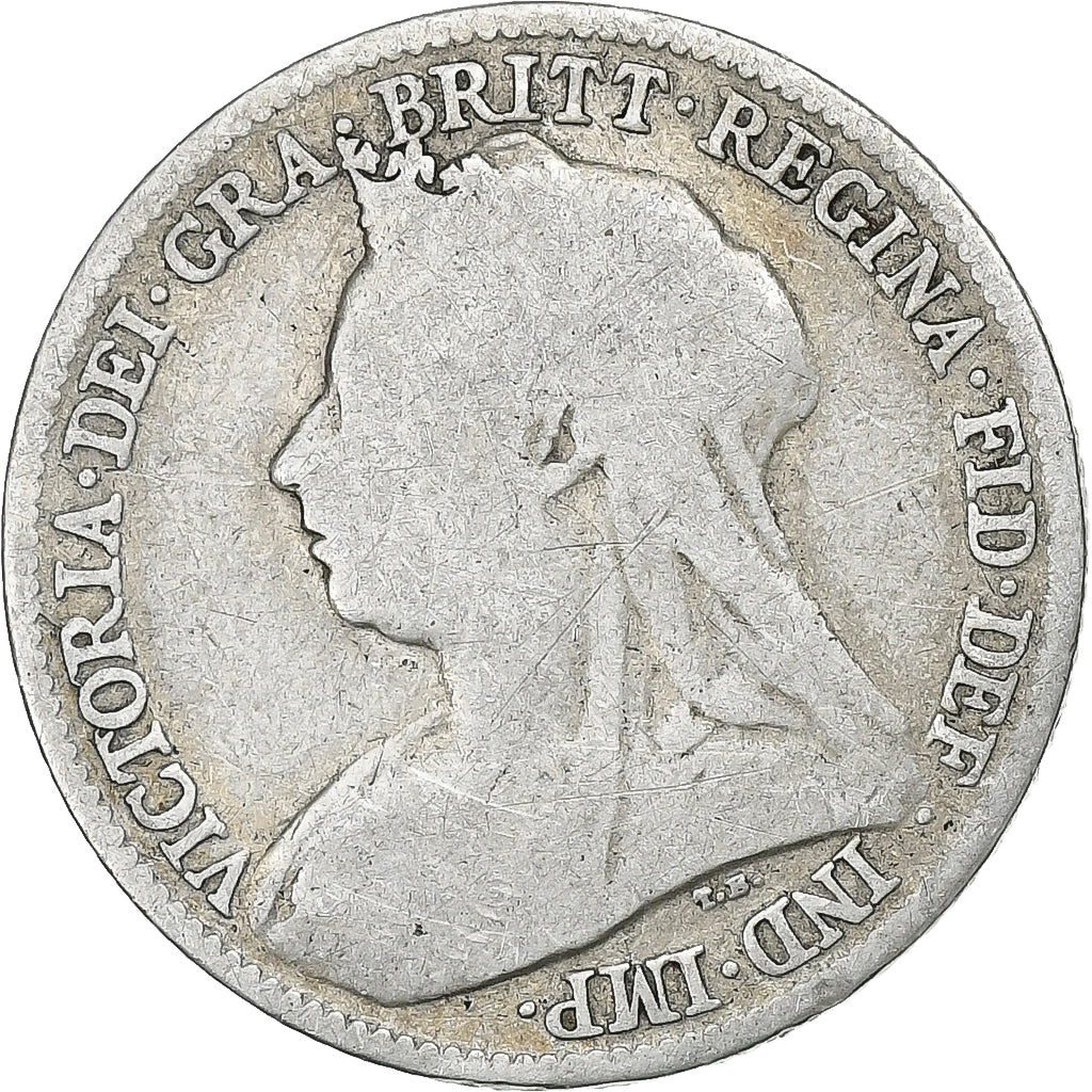 Great Britain, Victoria, 6 Pence, 1896, Silver, VF(20-25), KM:779