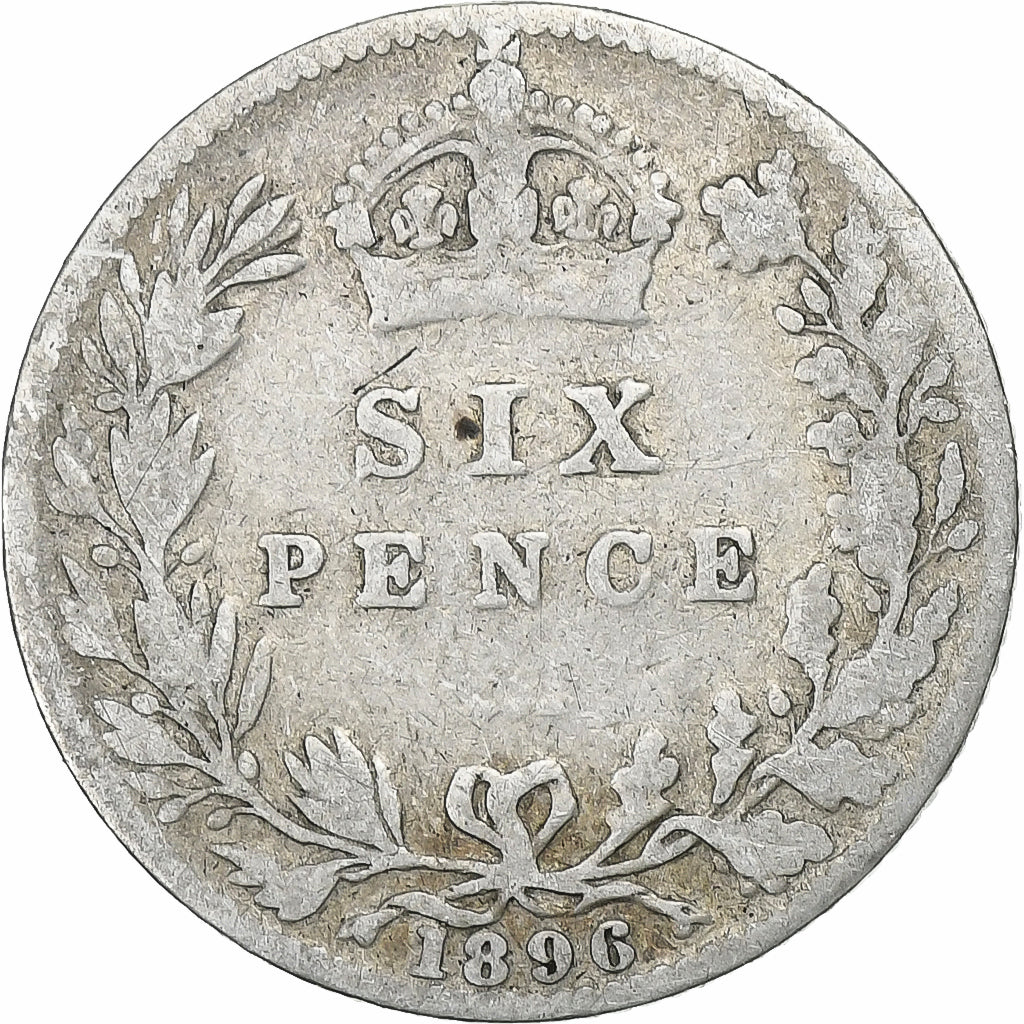 Great Britain, Victoria, 6 Pence, 1896, Silver, VF(20-25), KM:779
