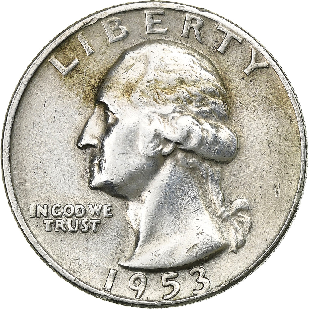 Stati Uniti, Quarter, Washington, 1953, U.S. Mint, Argento, BB+, KM:164