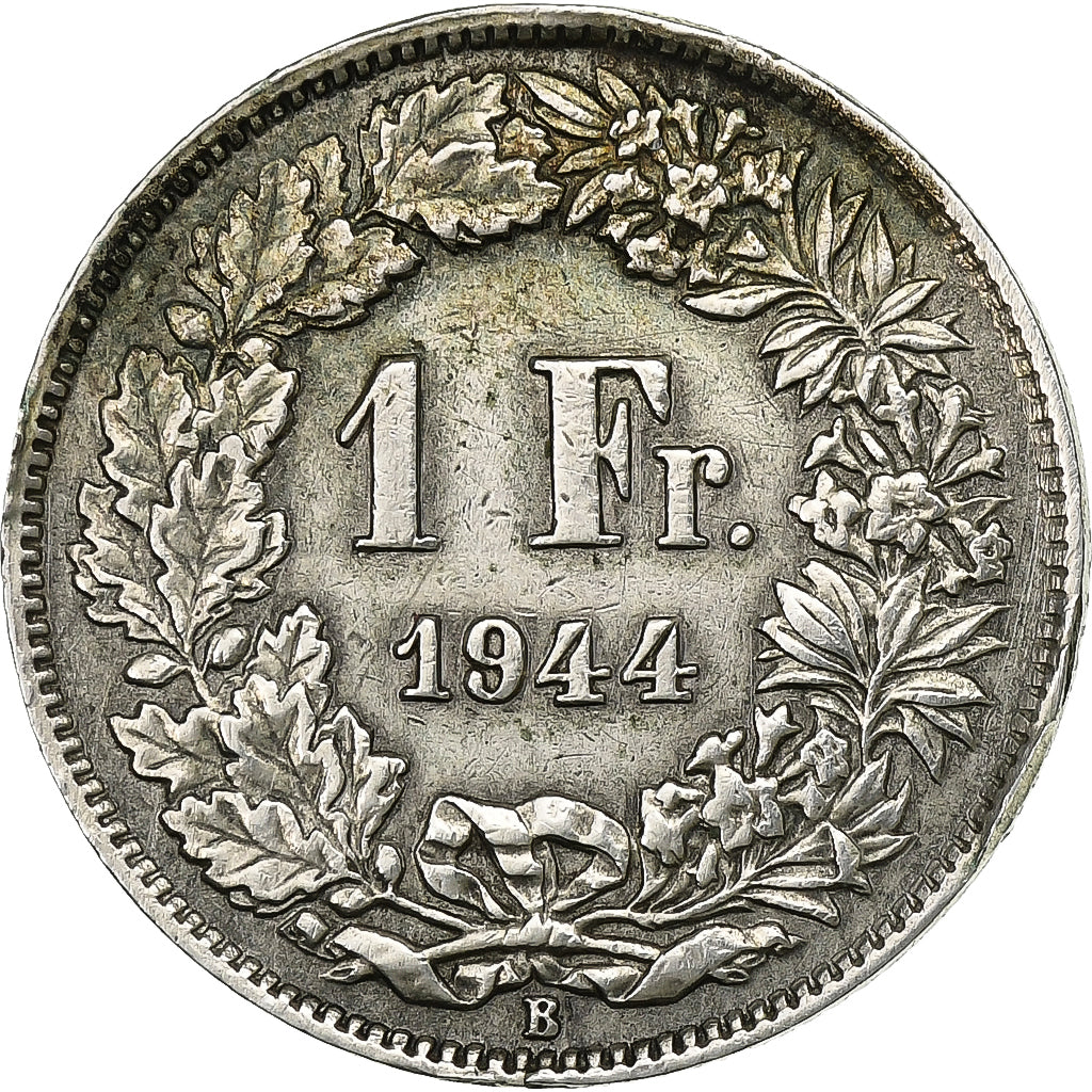 Switzerland, Franc, 1944, Bern, Silver, AU(50-53), KM:24