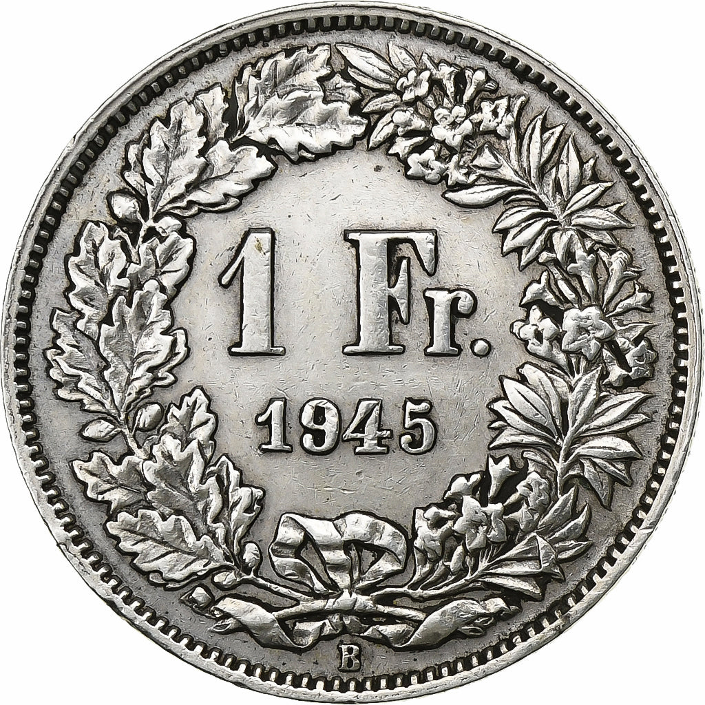 Switzerland, Franc, 1945, Bern, Silver, AU(50-53), KM:24