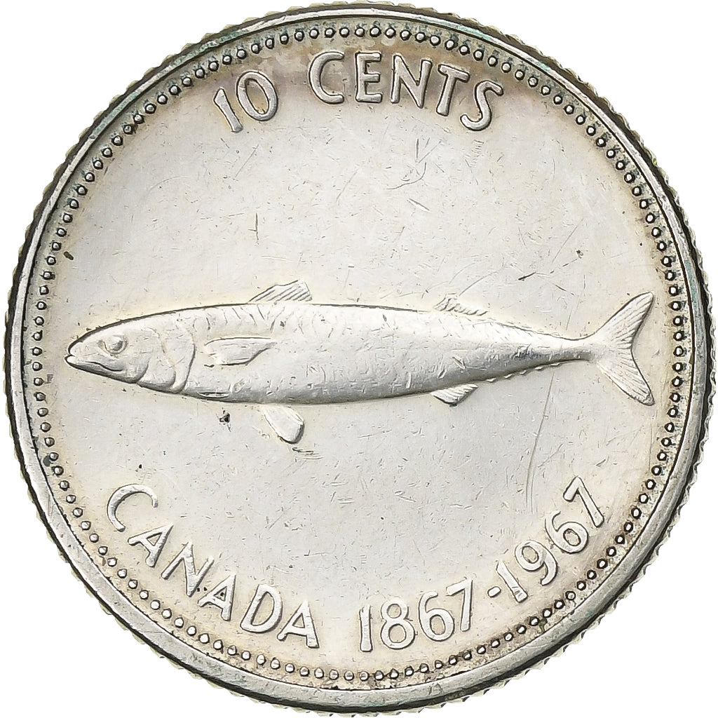 Kanada, Elizabeth II, 10 Cents, 1867-1967, Royal Canadian Mint, Silber, VZ