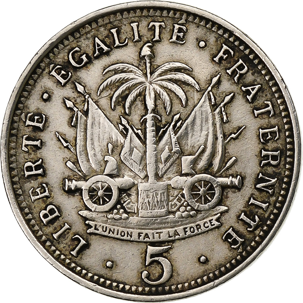 Haiti, Pierre Nord Alexis, 5 Centimes, 1904, Copper-nickel, AU(50-53), KM:53