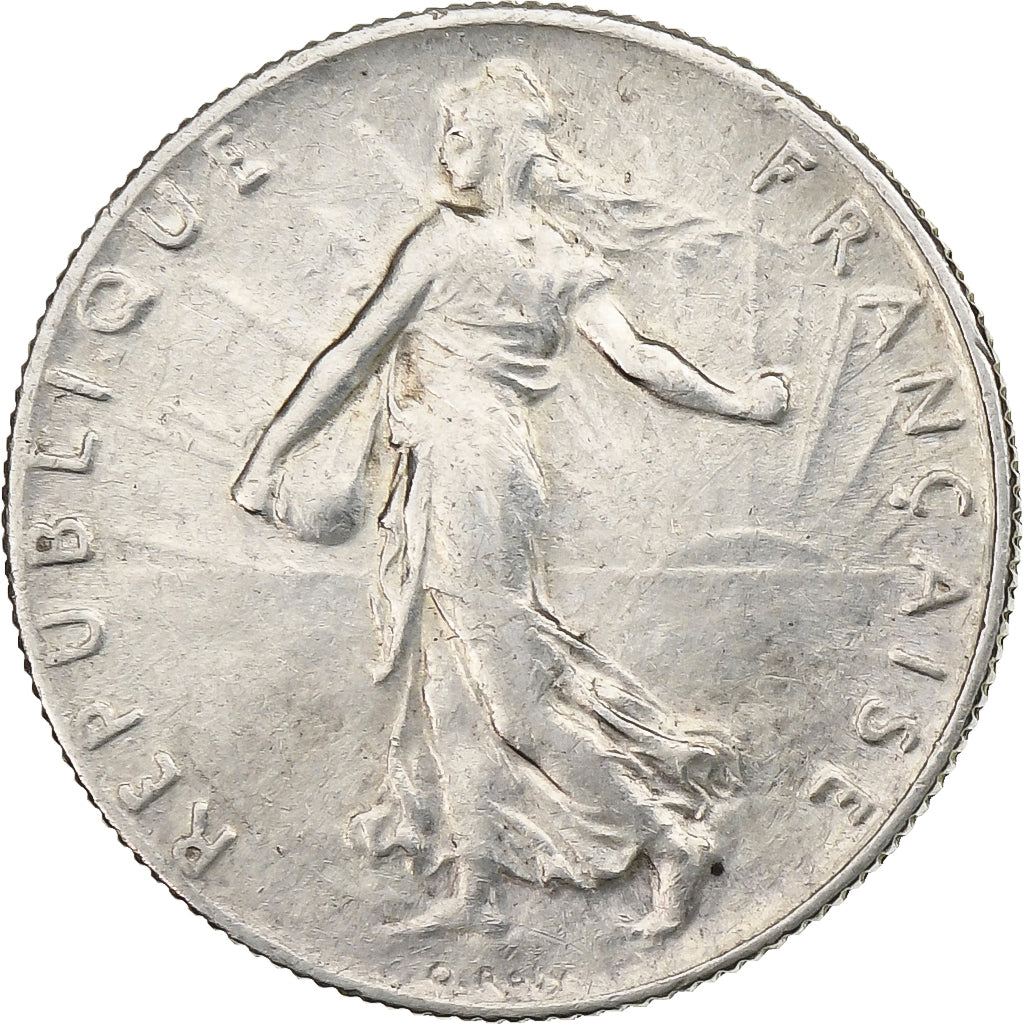 France, 50 Centimes, Semeuse, 1919, Paris, Silver, MS(60-62), Gadoury:420