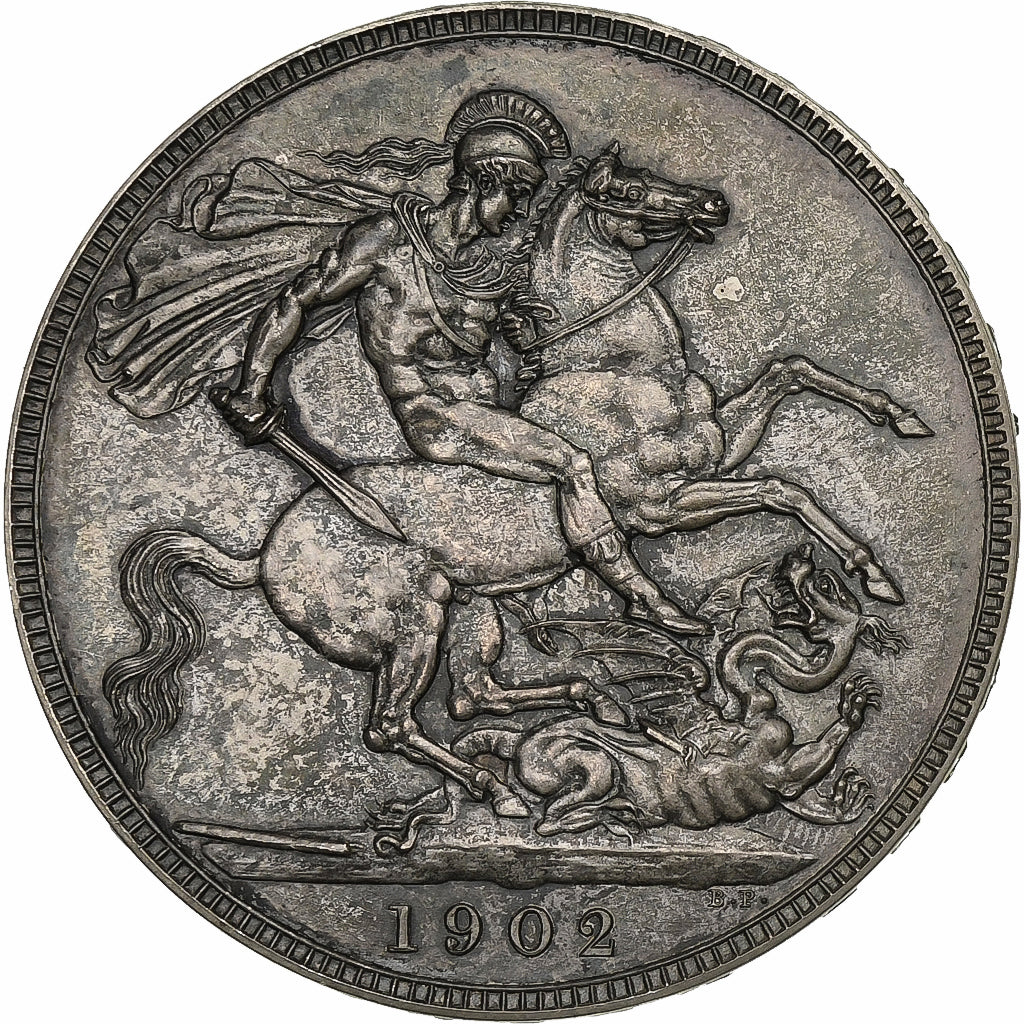Gran Bretaña, Edward VII, Crown, 1902, Plata, EBC+, KM:803