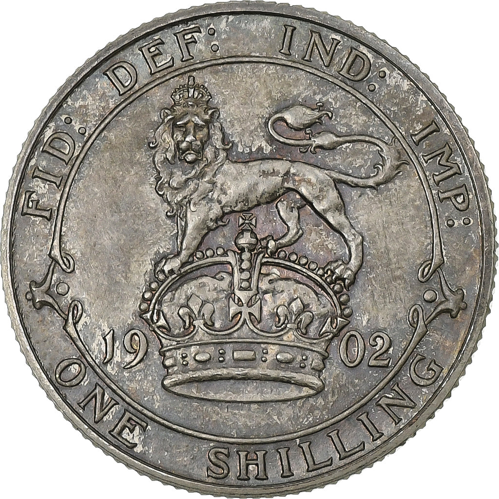 Gran Bretaña, Edward VII, Shilling, 1902, Plata, EBC+, KM:800