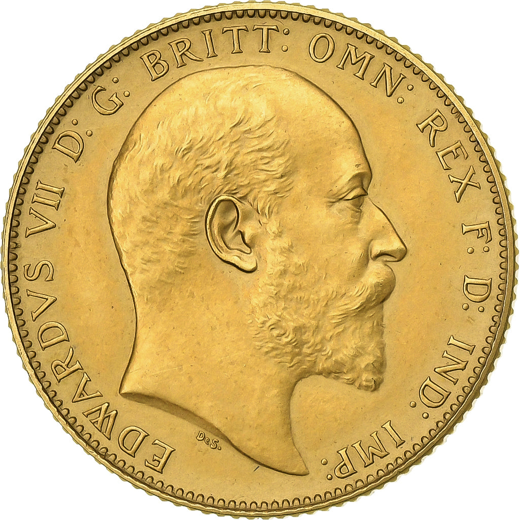 Great Britain, Edward VII, Sovereign, 1902, Gold, MS(60-62), KM:805
