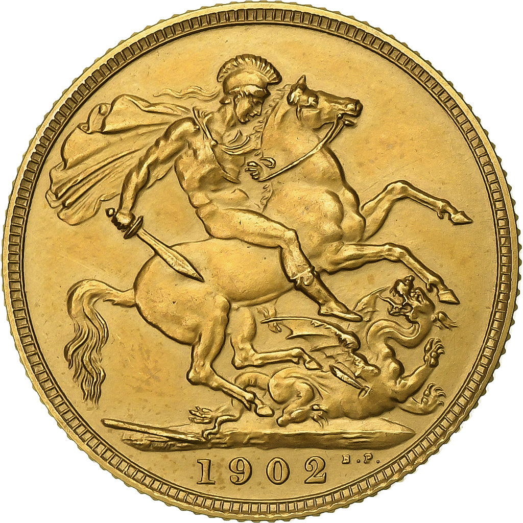 Great Britain, Edward VII, Sovereign, 1902, Gold, MS(60-62), KM:805