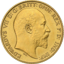 Great Britain, Edward VII, 1/2 Sovereign, 1902, Gold, MS(60-62), KM:804