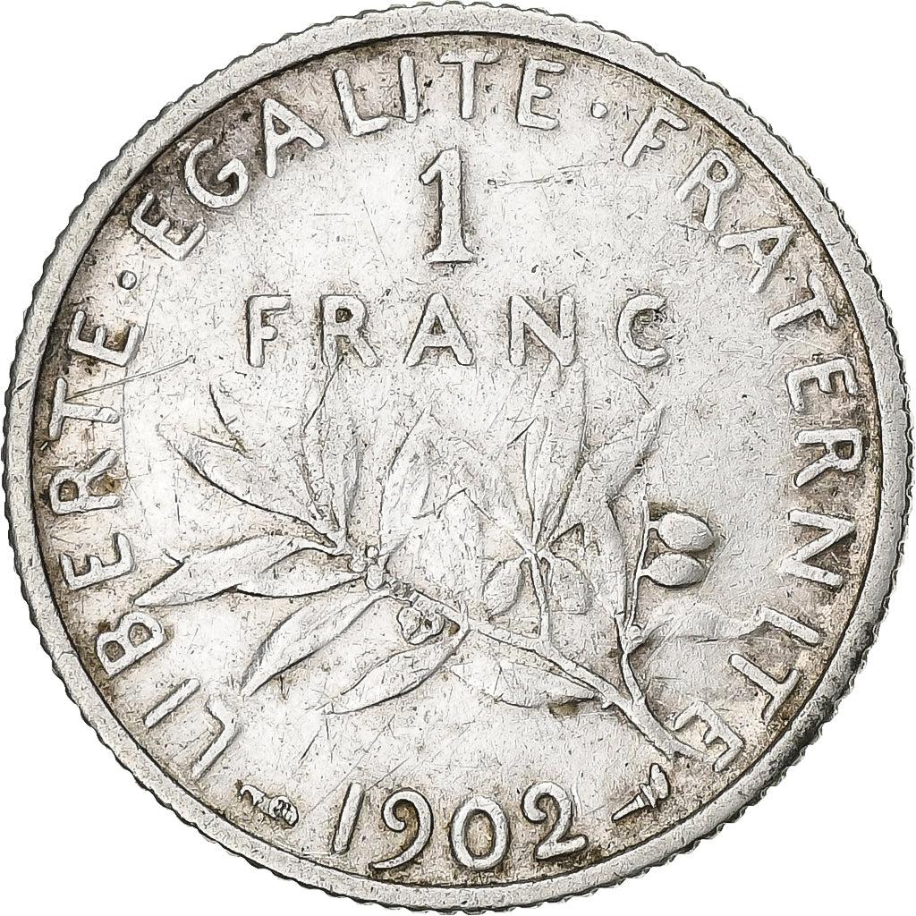 France, Franc, Semeuse, 1902, Paris, Argent, TB+, Gadoury:467, KM:844.1