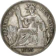 French Indo-China, 20 Cents, 1925, Paris, Silver, EF(40-45), Lecompte:225