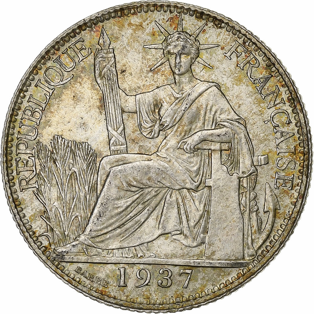 Indocia Francese, 20 Cents, 1937, Paris, Argento, SPL-, Lecompte:236, KM:17.2