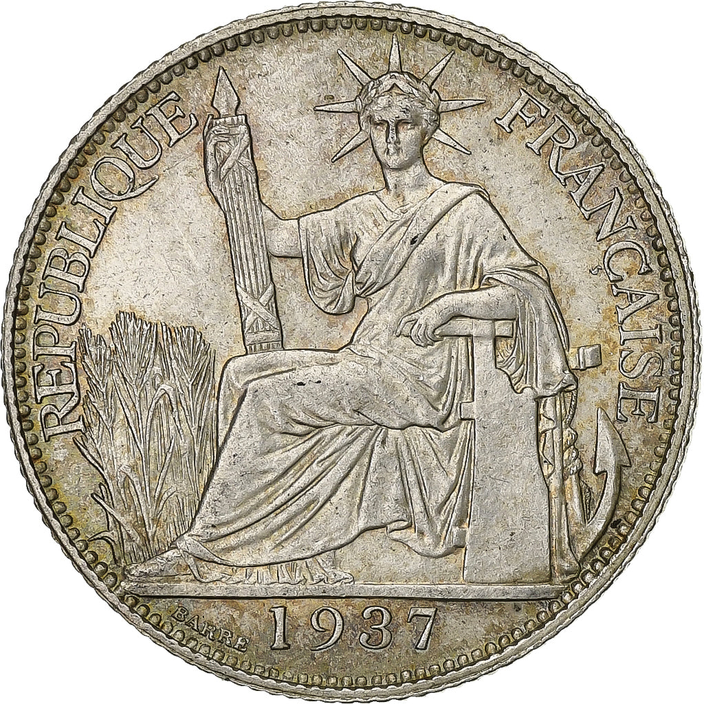 Frans Indo-China, 20 Cents, 1937, Paris, Zilver, PR, Lecompte:236, KM:17.2