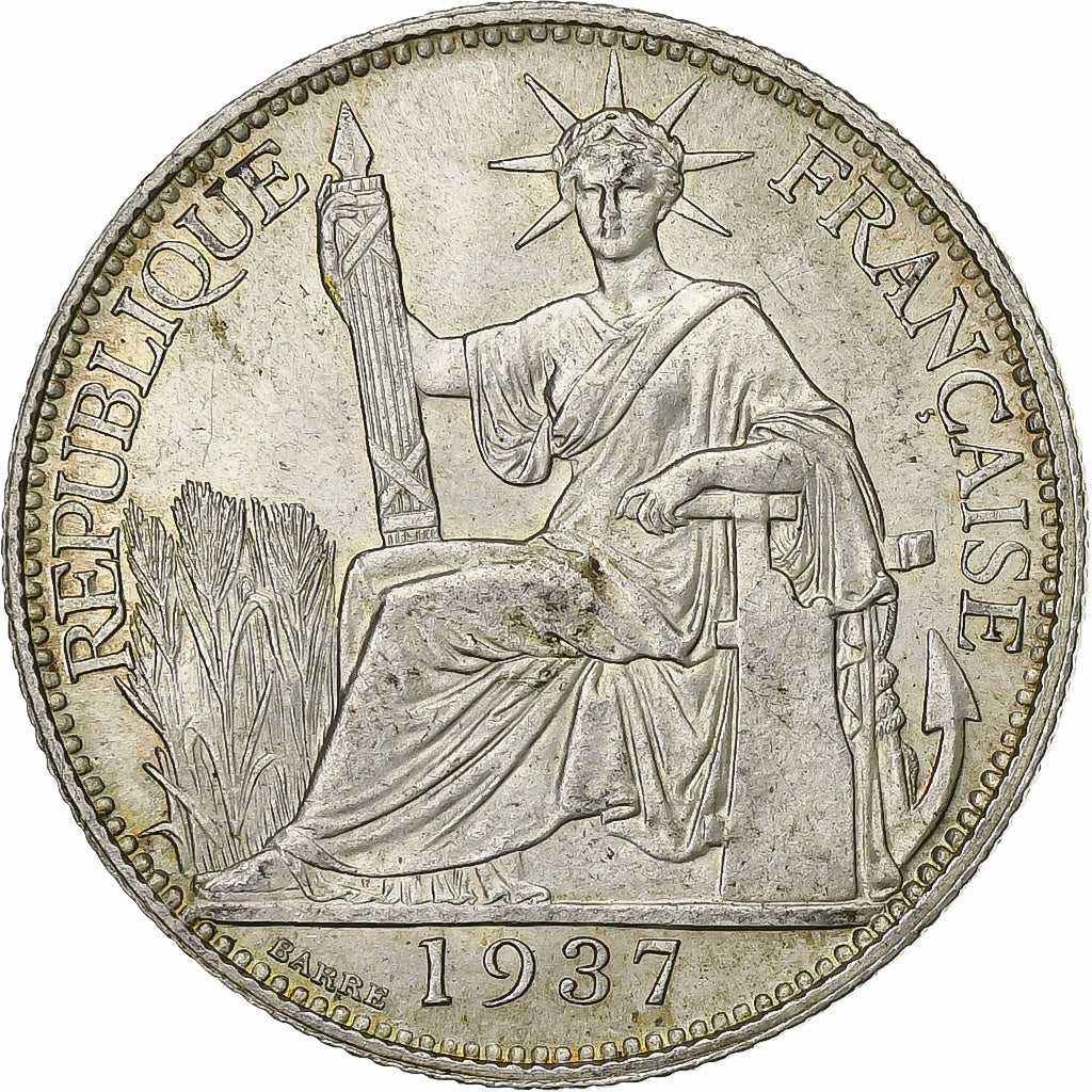 Indocia Francese, 20 Cents, 1937, Paris, Argento, SPL-, Lecompte:236, KM:17.2