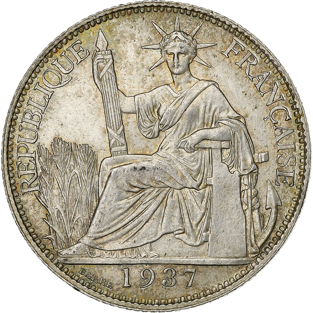 French Indo-China, 20 Cents, 1937, Paris, Silber, VZ, Lecompte:236, KM:17.2