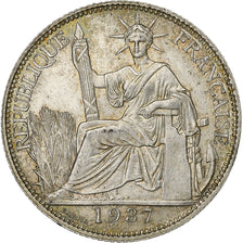Indochina Francesa, 20 Cents, 1937, Paris, Prata, AU(55-58), Lecompte:236