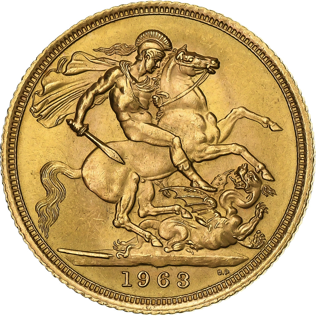 Grande-Bretagne, Elizabeth II, Souverain, 1963, Or, SUP, KM:908