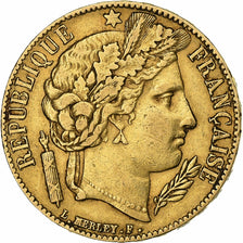 France, 20 Francs, Cérès, 1851, Paris, Or, TTB+, Gadoury:1059, KM:762