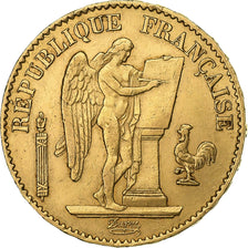 France, 20 Francs, Génie, 1876, Paris, Gold, AU(50-53), Gadoury:1063, KM:825