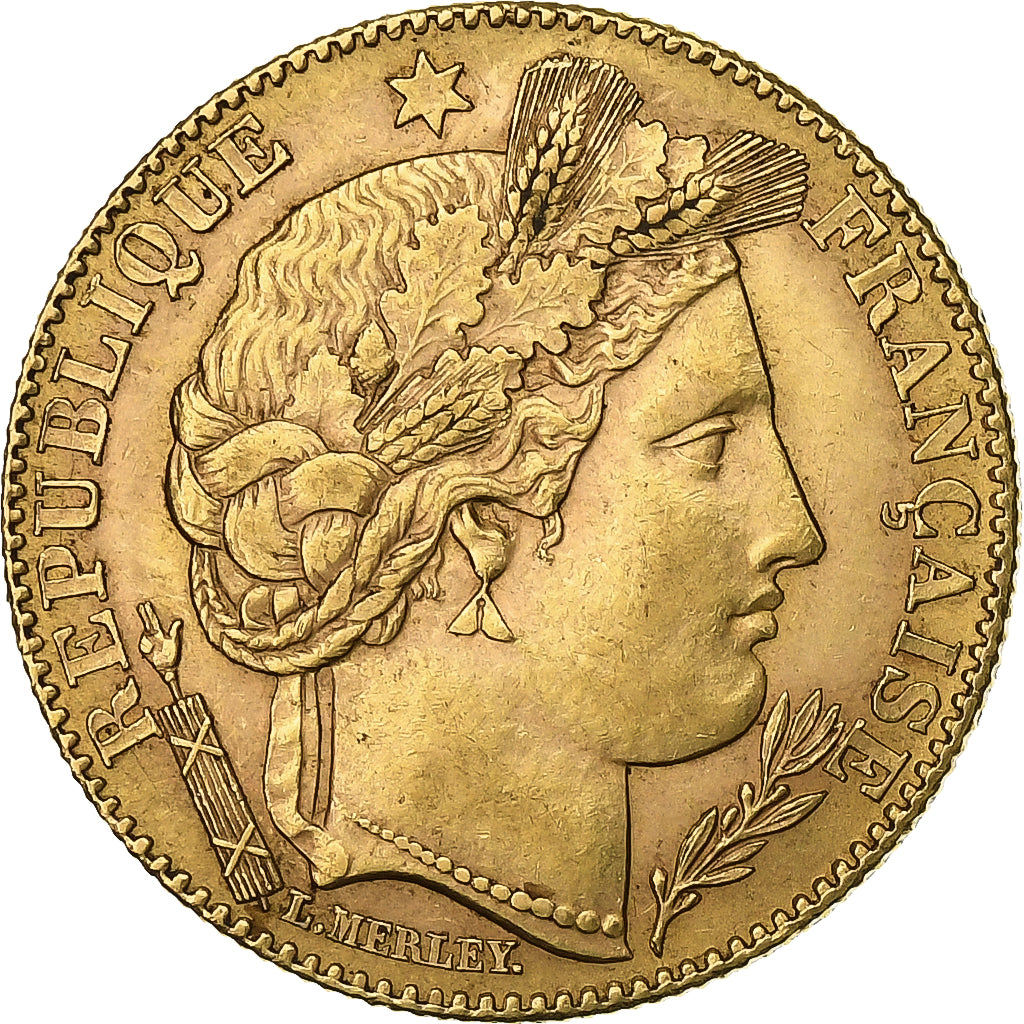 Frankrijk, 10 Francs, Cérès, 1896, Paris, Goud, PR, Gadoury:1016, KM:830