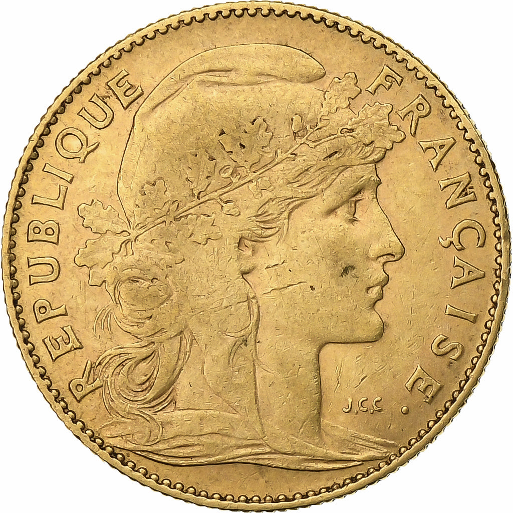France, 10 Francs, Marianne, 1900, Paris, Gold, EF(40-45), Gadoury:1017, KM:846