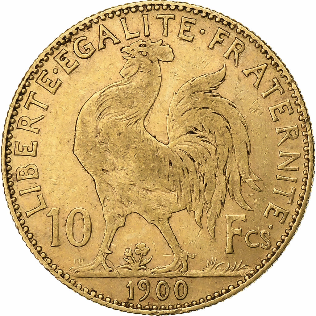 France, 10 Francs, Marianne, 1900, Paris, Gold, EF(40-45), Gadoury:1017, KM:846