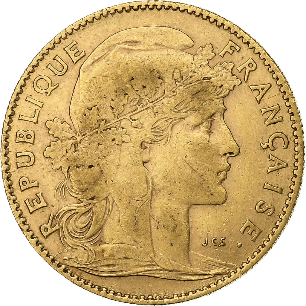 Francia, 10 Francs, Marianne, 1905, Paris, Oro, MBC, Gadoury:1017, KM:846