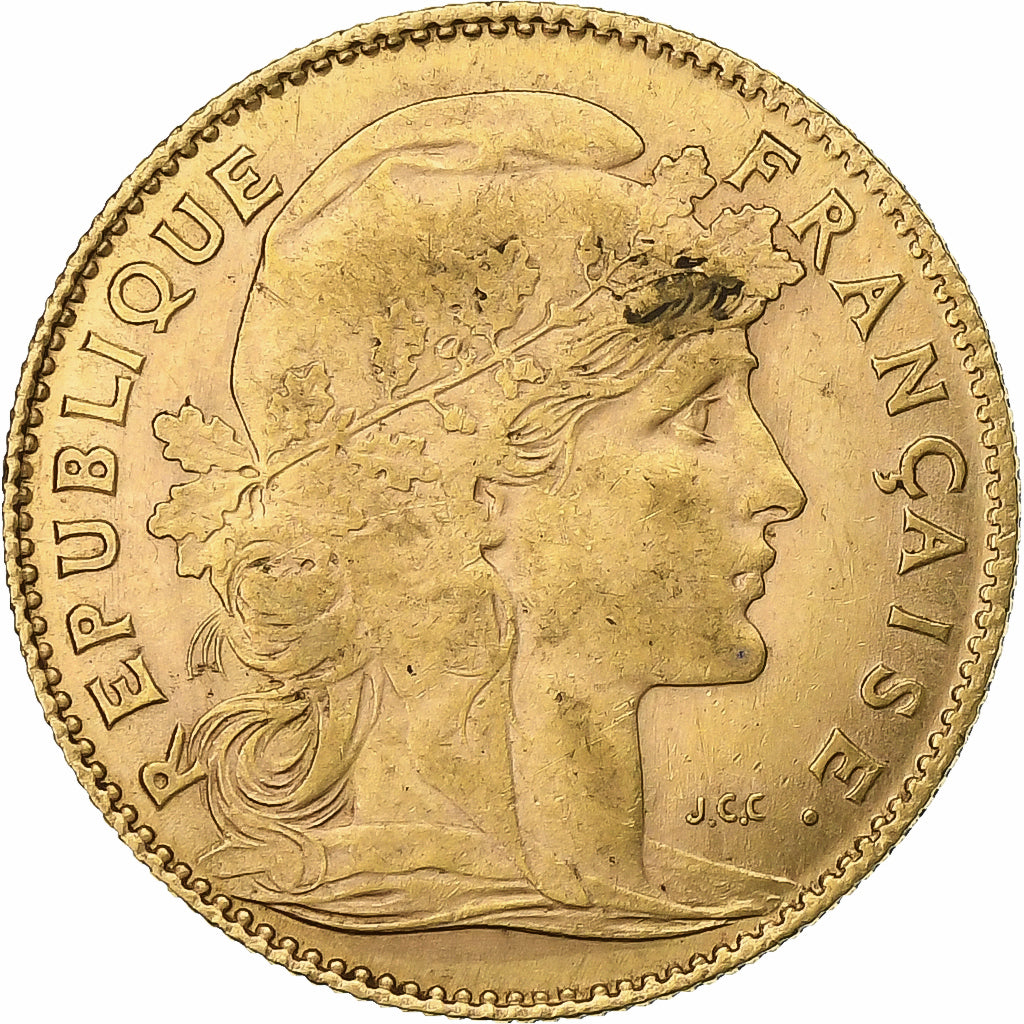 Francia, 10 Francs, Marianne, 1912, Paris, Oro, MBC, Gadoury:1017, KM:846