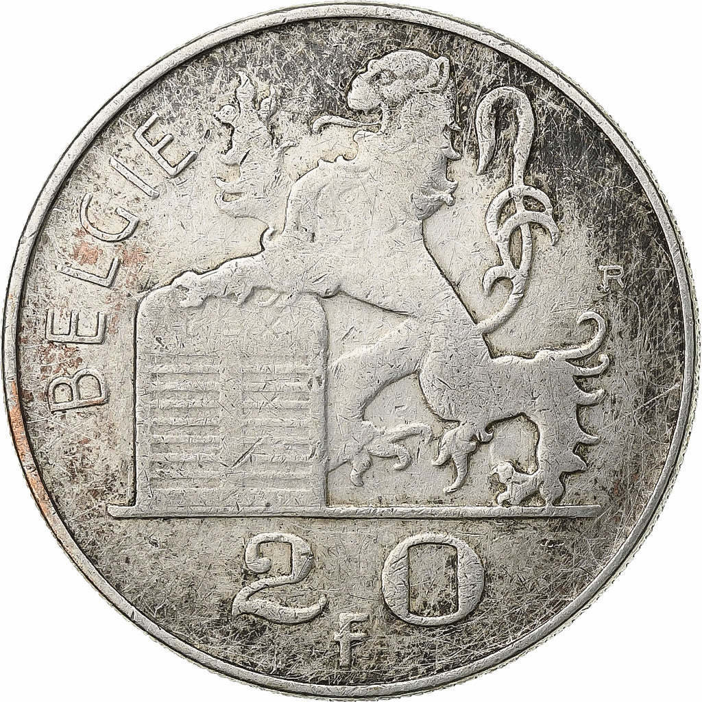 Belgium, 20 Francs, 20 Frank, 1951, Silver, VF(30-35), KM:141.1
