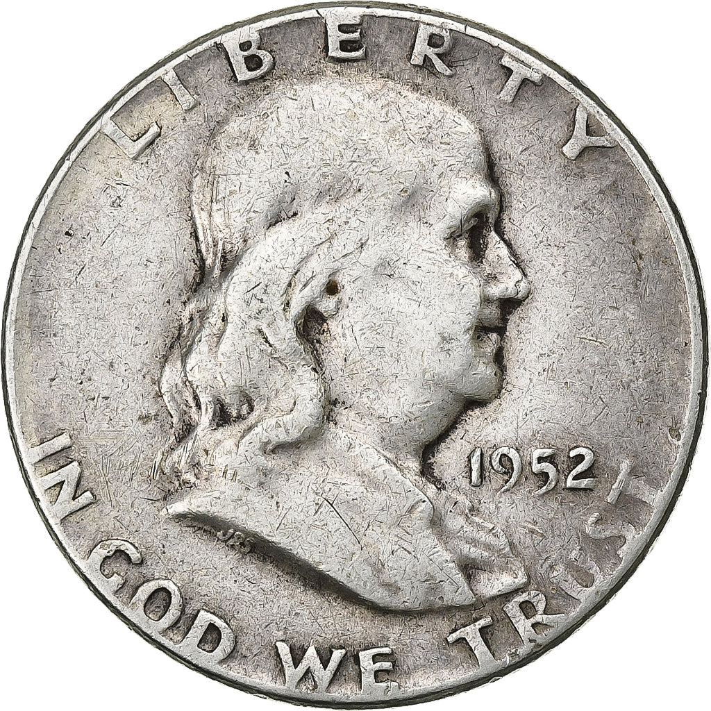 United States, Half Dollar, Franklin, 1952, U.S. Mint, Silver, EF(40-45), KM:199