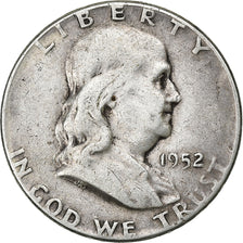 United States, Half Dollar, Franklin, 1952, U.S. Mint, Silver, EF(40-45), KM:199