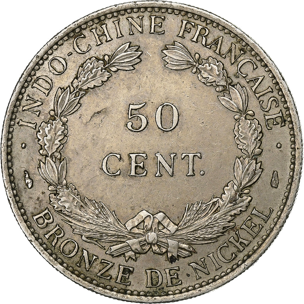 French Indo-China, 50 Cents, 1946, Paris, Copper-nickel, EF(40-45)