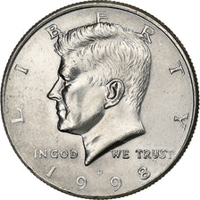United States, Half Dollar, Kennedy, 1998, U.S. Mint, Copper-Nickel Clad Copper