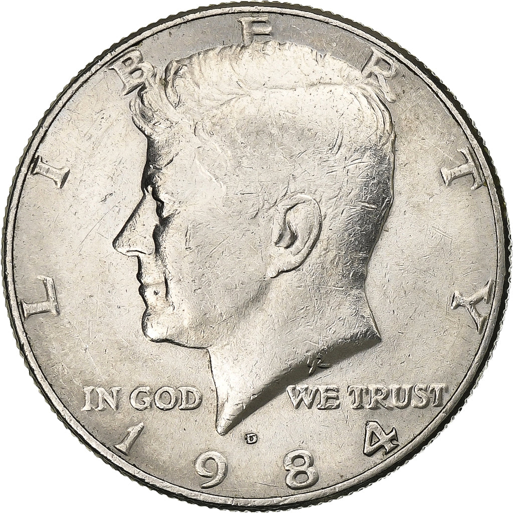 United States, Half Dollar, Kennedy, 1984, U.S. Mint, Copper-Nickel Clad Copper