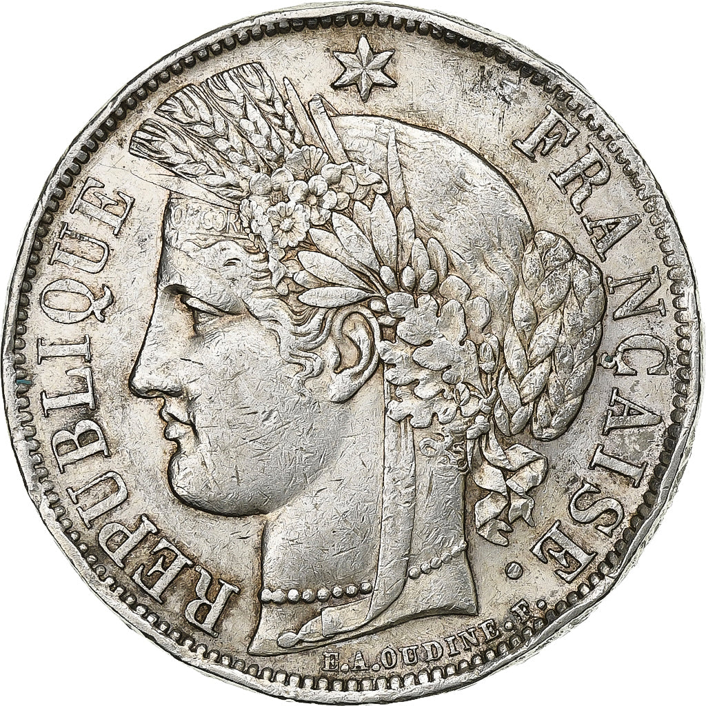 France, 5 Francs, Cérès, 1851, Paris, Silver, VF(30-35), Gadoury:719, KM:761.1