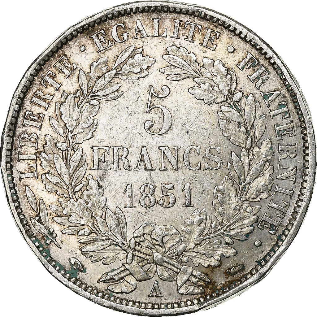 France, 5 Francs, Cérès, 1851, Paris, Silver, VF(30-35), Gadoury:719, KM:761.1