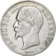 France, Napoleon III, 5 Francs, 1855, Strasbourg, Silver, VF(20-25)