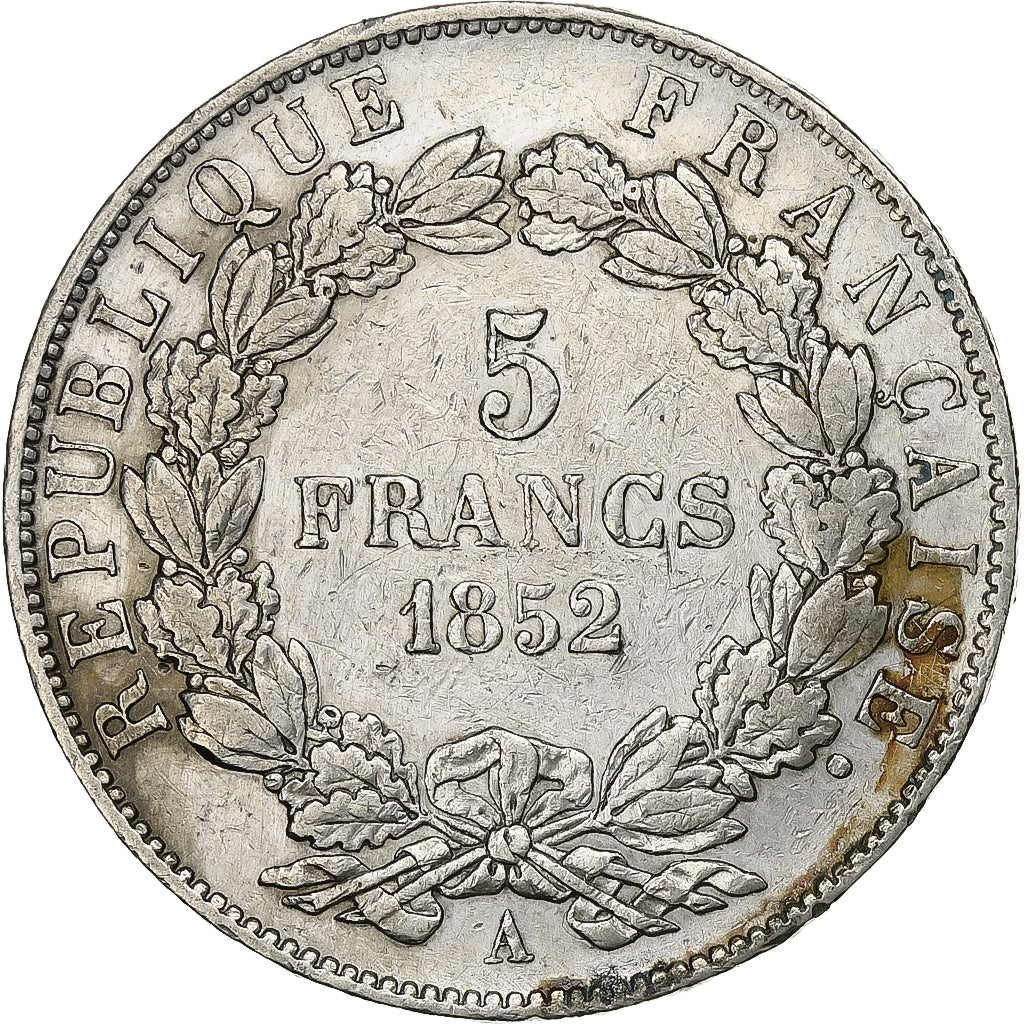 France, 5 Francs, 1852, Paris, Argent, TTB, Gadoury:726, KM:773.1