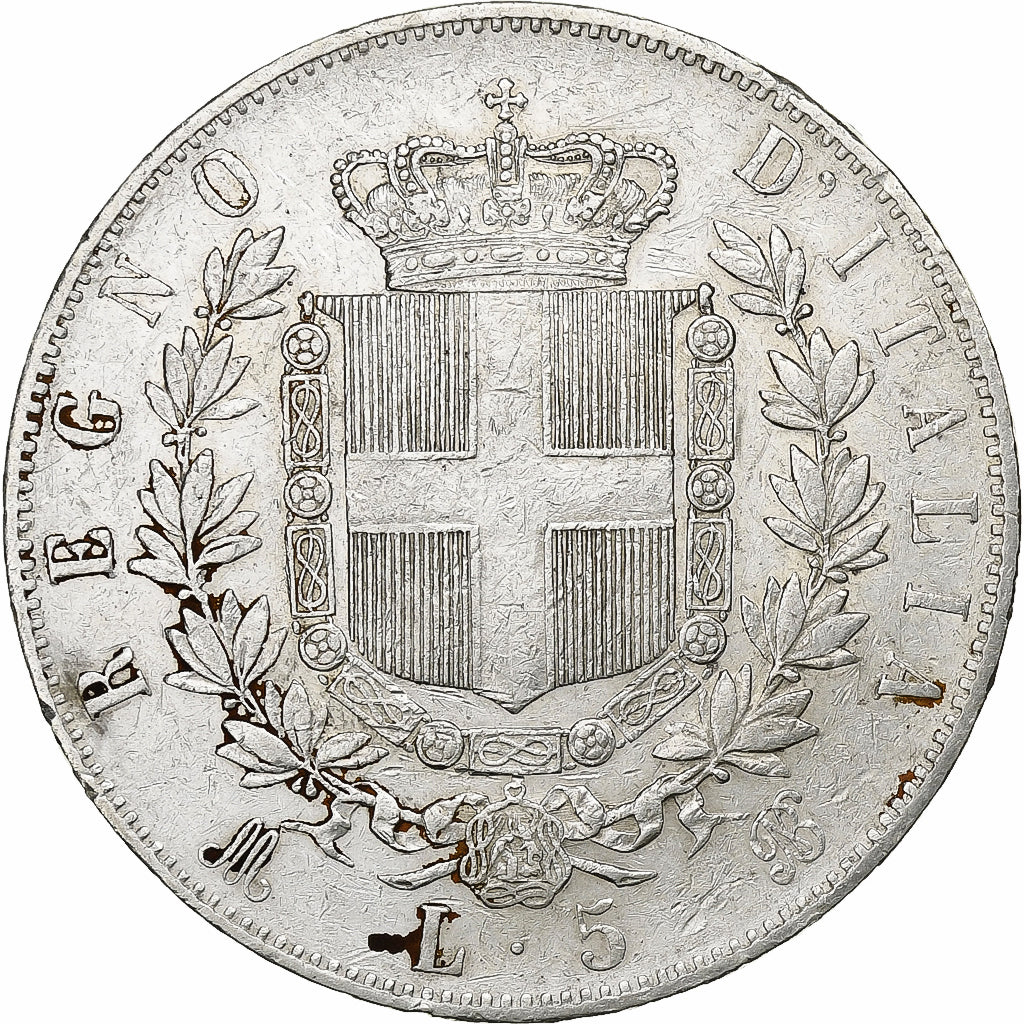 Italië, Vittorio Emanuele II, 5 Lire, 1874, Milan, Zilver, ZF, KM:8.3