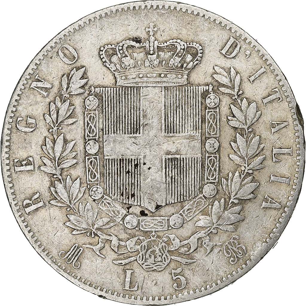 Italy, Vittorio Emanuele II, 5 Lire, 1874, Milan, Silver, VF(30-35), KM:8.3