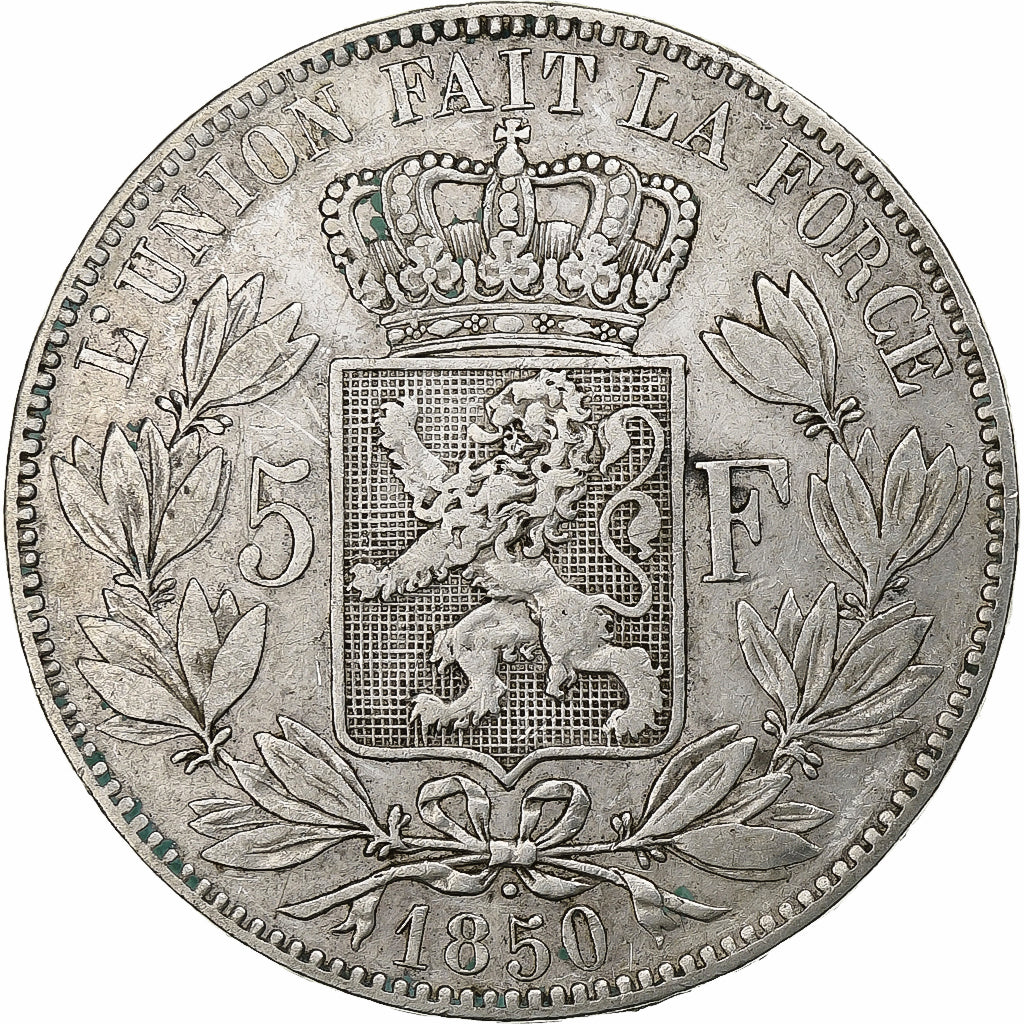 Belgium, Leopold I, 5 Francs, 5 Frank, 1850, Silver, VF(30-35), KM:17