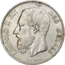 Belgium, Leopold II, 5 Francs, 5 Frank, 1870, Silver, EF(40-45), KM:24