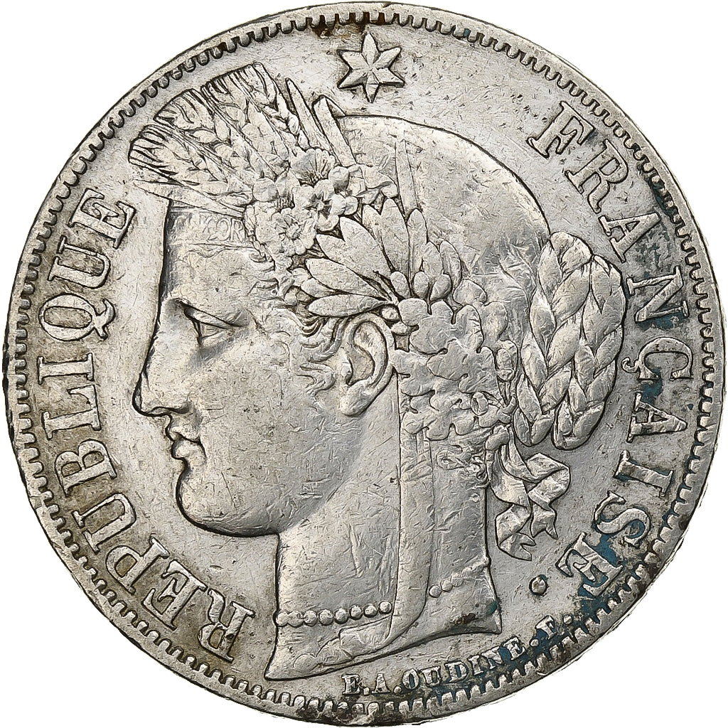 France, 5 Francs, Cérès, 1851, Paris, Silver, VF(30-35), Gadoury:719, KM:761.1