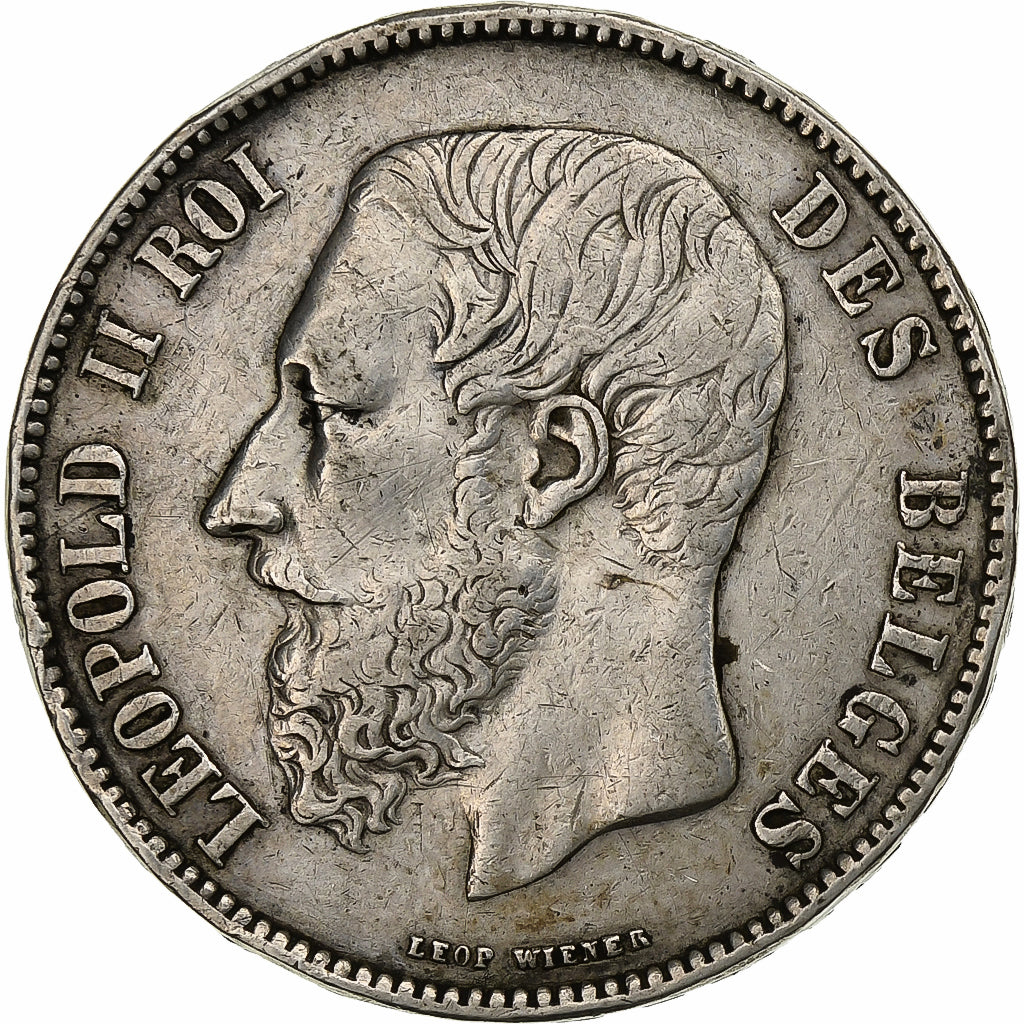 Belgium, Leopold II, 5 Francs, 5 Frank, 1867, Silver, VF(30-35), KM:24