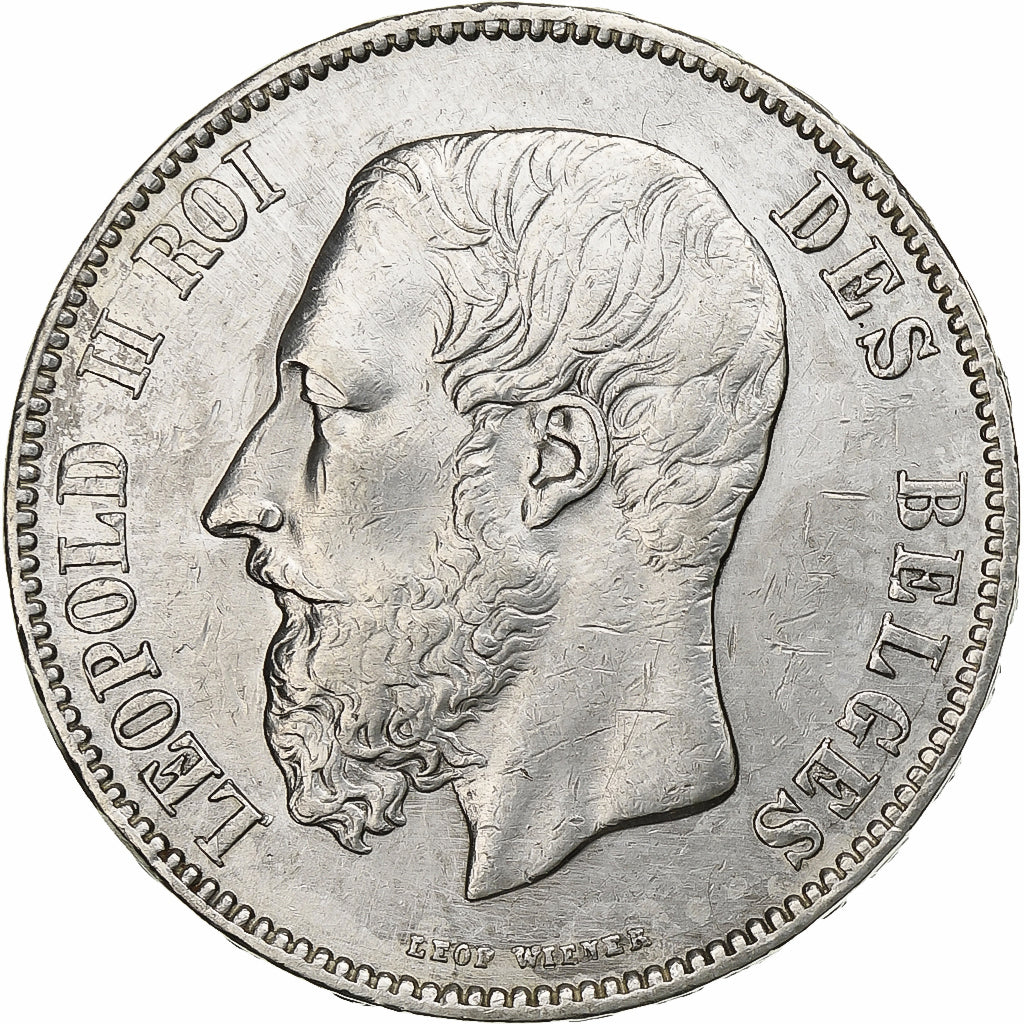 Belgium, Leopold II, 5 Francs, 5 Frank, 1870, Silver, EF(40-45), KM:24